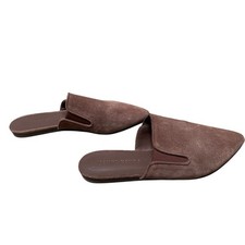 Jenni Kayne Suede Mule Women's 5/35 Dark Brown Pointed Toe Flat Slide