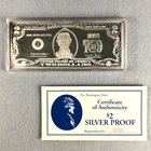 Silver Proof Jefferson Art Bar 1996 Washington Mint 4 oz 999 Fine Rare $2 COA
