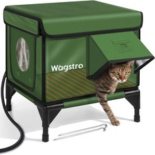 Heated Cat House Outside Insulated Weatherproof Heated Outdoor Cat House W/