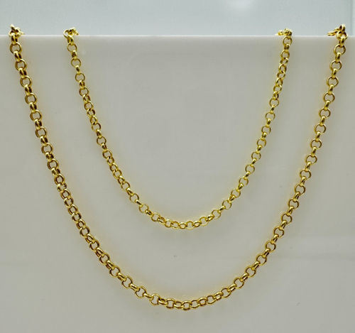 9ct Yellow Gold 1.5mm / 2mm Round Belcher Chain Fine Necklace 18 20 22 24 Inch - Picture 3 of 14