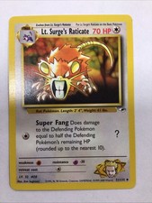 Pokémon TCG Lt. Surge's Raticate 51/132 Gym Heroes LP on eBay