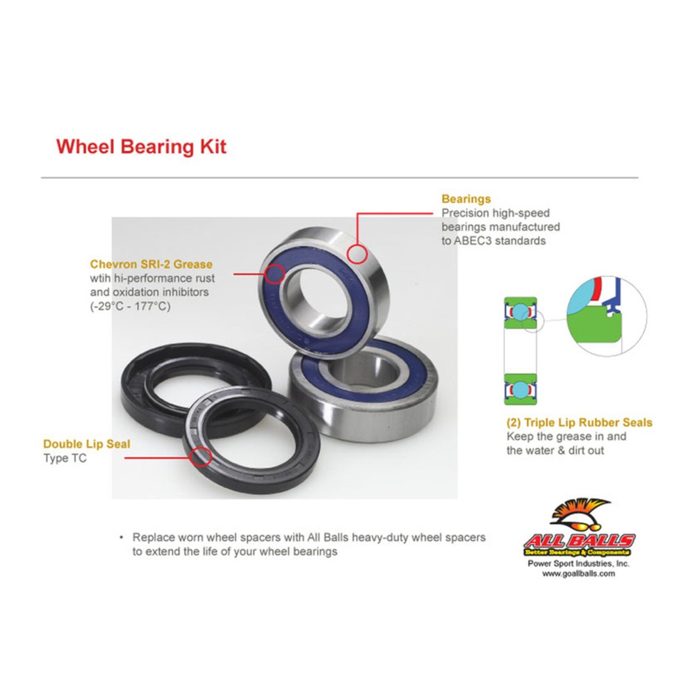 Free shipping wheel bearing kit all balls 25-1115 for motorcycle spare parts