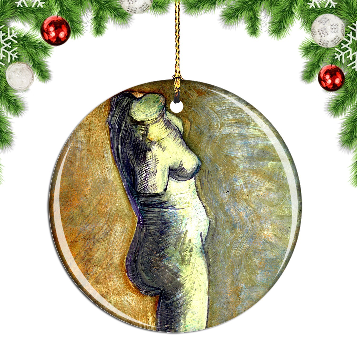 Van Gogh Plastertorso Female Painting Christmas ornament city travel souvenir