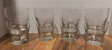Water Juice Glass Tumbler Clear Unbranded Lot Of 8 Retro Design