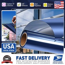 Tint One Way Mirror Blue Color Window Film UV Heat Reflective Privacy Protection