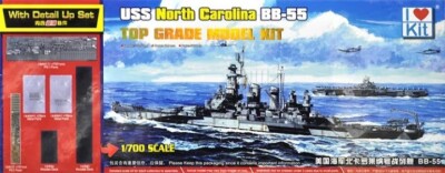 I Love Bausatz 65704 Maßstab 1:700 USS North Carolina BB-55 Top Grade Modellbausatz