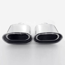 Pair 2 14 In Resonated Rolled Stainless Steel Exhaust Tips For Dodge Charger Pair 2 14 In Resonated Rolled Stainless Steel Exhaust Tips For Dodge Charger