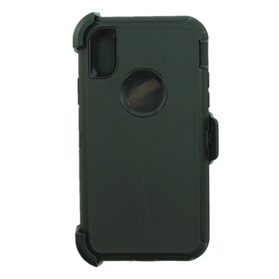 For Apple iPhone X/Xs Defender Rugged Case Cover (Clip Fits Otterbox) Black