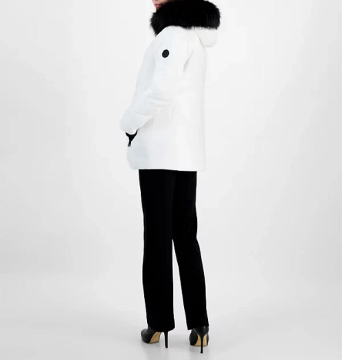 Michael Kors Cappotto Donna Puffer Impermeabile Invernale Pelliccia Cappuccio Giacca XL $265