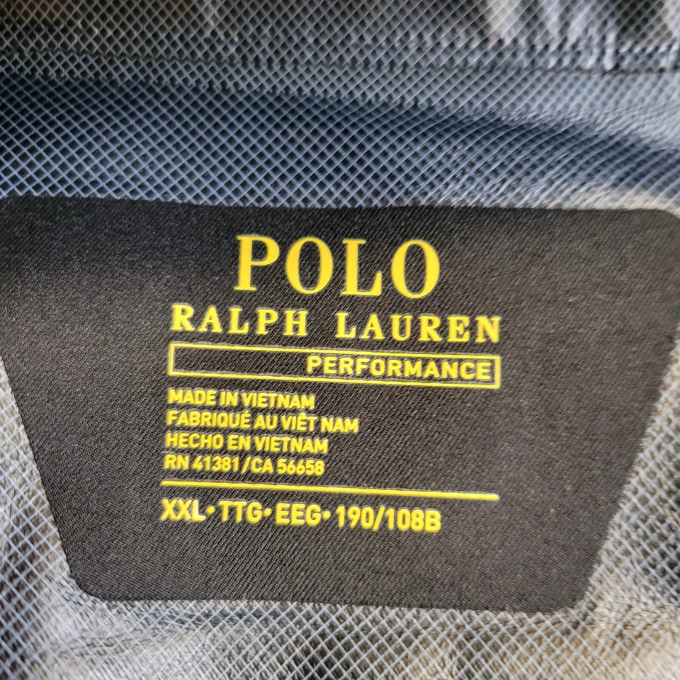 Polo Ralph Lauren Performance Windbreaker Jacket Mens 2XL Black Packable Hood - Image 4 of 4