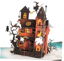 – Pop Up Halloween Cards with Handmade Ghost House Design, Haunted House