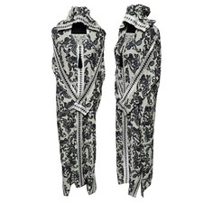 Women Moroccan Black Multicoloured Floral Hooded Djellaba Jilbab