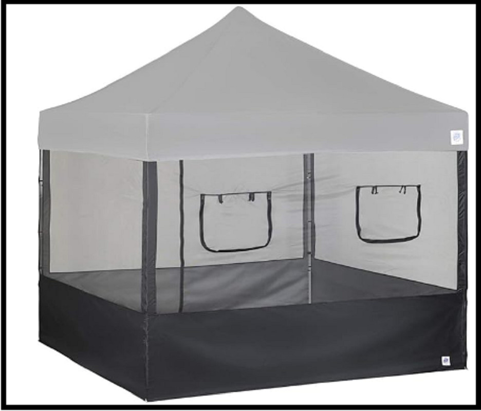 E-Z UP SPFM104TCBK 10' Food Service Vendor Screen Wall Kit With Truss Clips S...