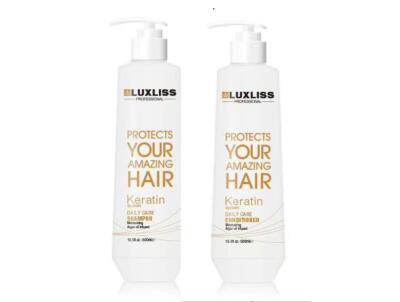 Luxliss Keratin Daily Care Shampoo and Conditioner 16oz Duo Moisturizing