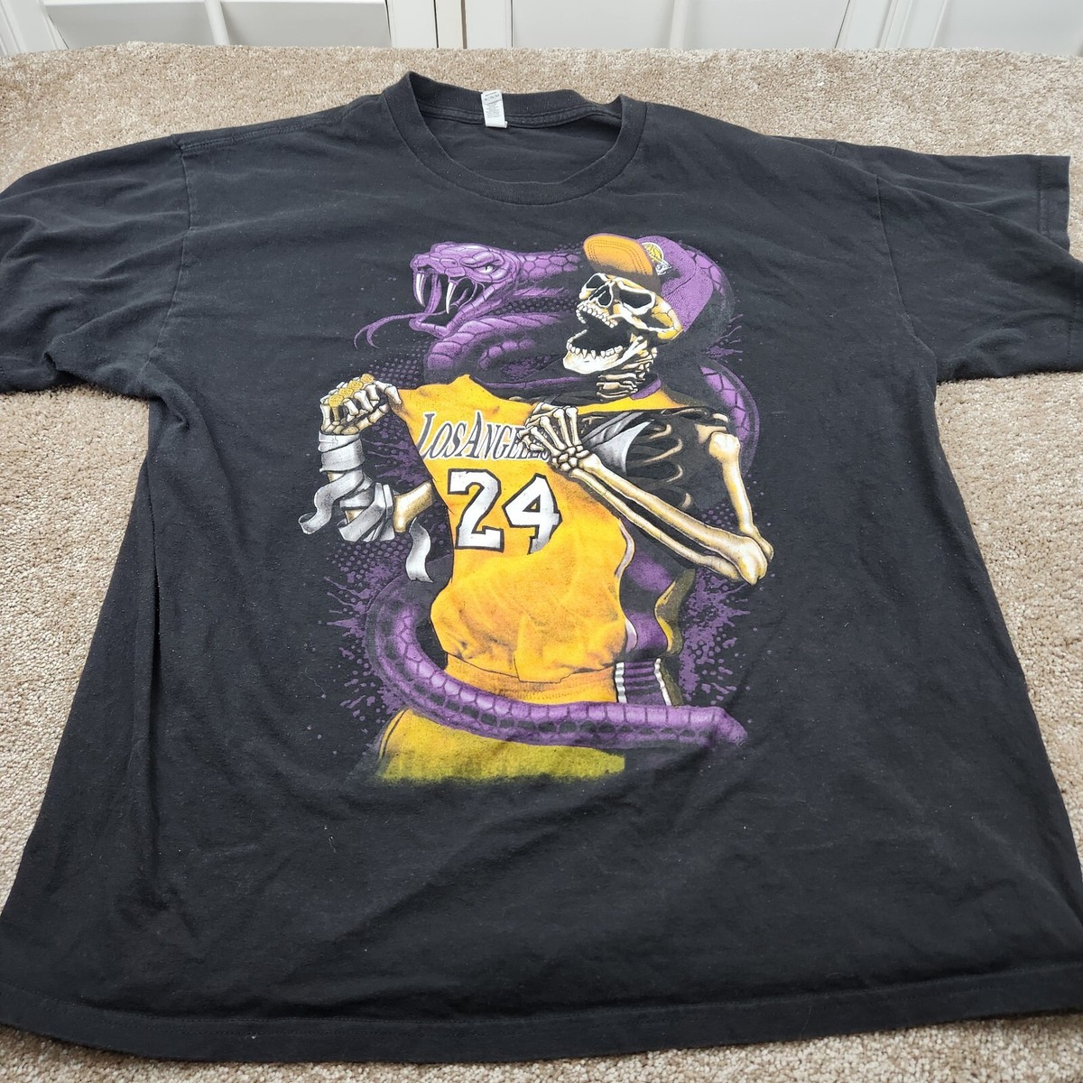 Los Angeles Lakers Kobe Bryant #24 Skeleton Black Mamba Tee