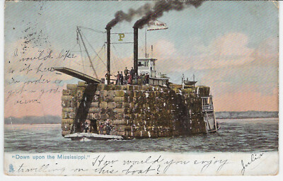 CPA.USA.Dampfschiff Down Upon the Mississippi, Raphael Tuck & Son REF 3736