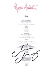 Chris Chaney Signed Autographed Jane's Addiction STOP Song Lyric Sheet COA