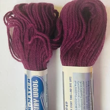 Bucilla Tapestry Wool Yarn Lot of 9 Ever match Color 1949 Burgundy Wine New