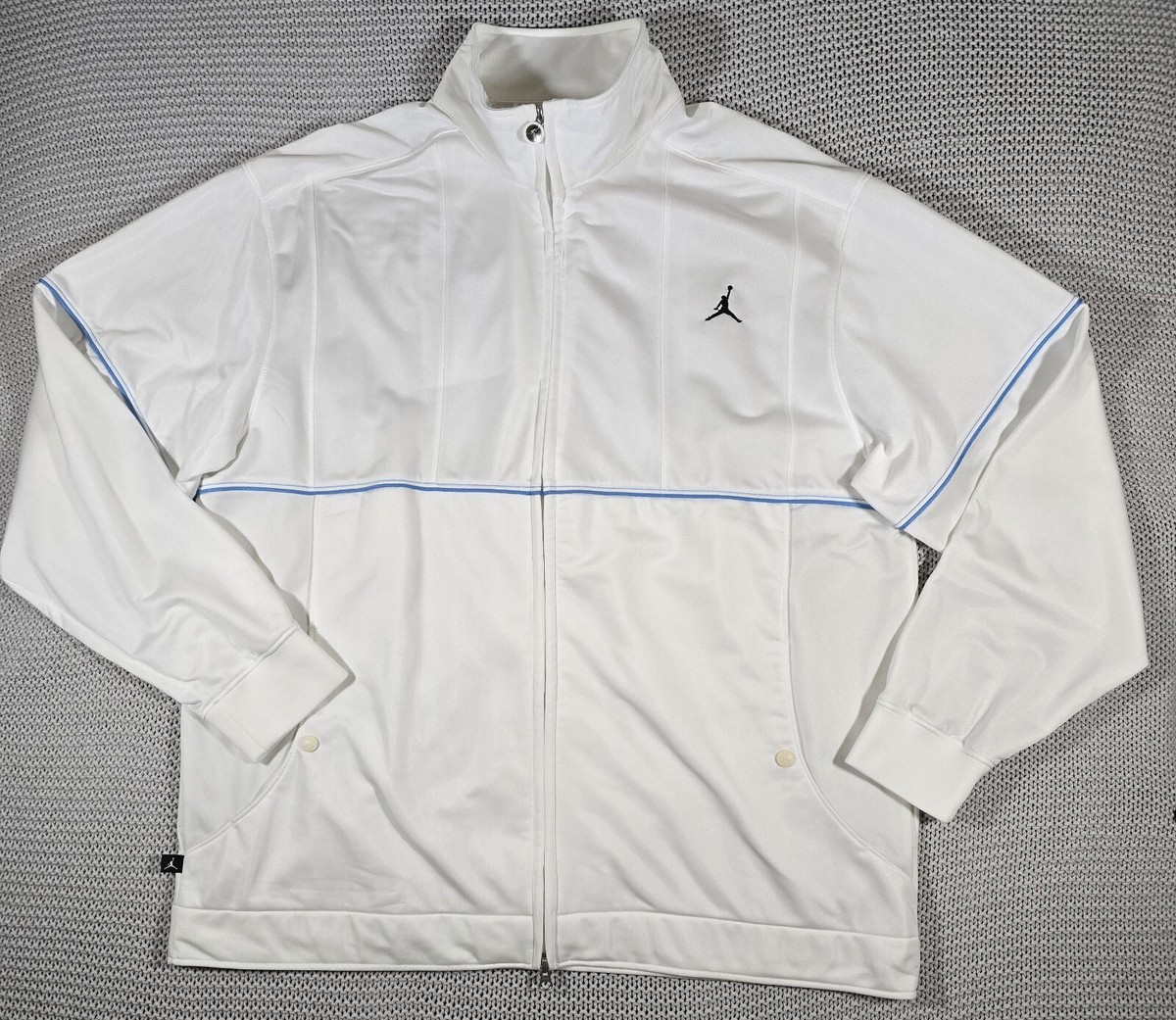 Jordan Warm Up Track Jacket Men Sz XXL White Blue Full Zip