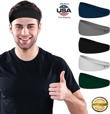 6 Running Headbands for Men Women Sweatbands Sports Sweat Bands Workout Fitness