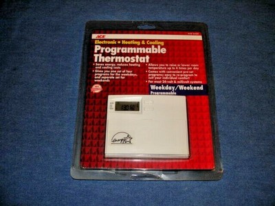 ACE Programmable Thermostat Heating Cooling 24 Volt Easy Programming