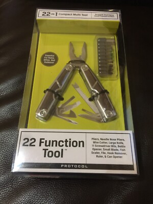 22-IN-1 Compact Multi Tool Rugged Stainless Steel Construction  