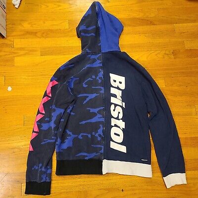 RARE F.C. Real Bristol Blue Camo Colorblock XXXX Full-Zip Hoodie