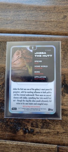 2023 SDCC TOPPS STAR WARS PROMO CARD JABBA THE HUTT ORANGE PARALLEL /299 # 0 - Picture 2 of 2