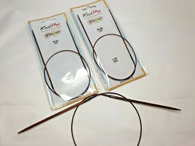Knitpro GINGER circular needles 2-12 mm, 60cm, wooden needles