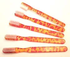 15-PACK Orange Leopard FUN Vintage Designer Toothbrush NEW Alan Stuart New York