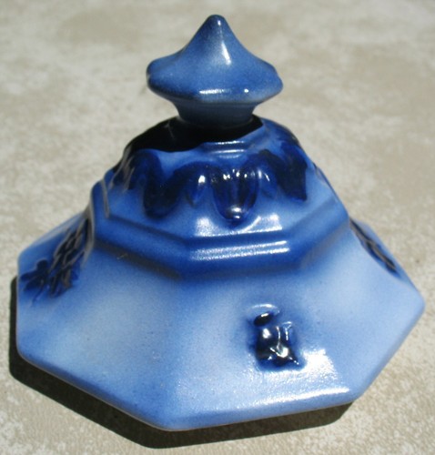 Antique Unmarked Staffordshire Flow Blue Teapot Octagonal - Picture 14 of 15