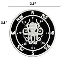 Wander More Compass Embroidered Patch Iron-On Decorative Gear Applique