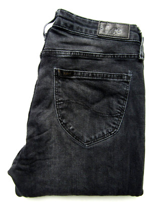 Lee Elly slim straight  women's jeans W29 L30 dark grey stretch denim LEVG349