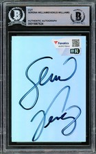 Serena & Venus Williams Autographed 2.5x3.5 Cut Signature Holo Foil Beckett