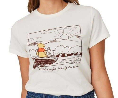Camiseta Mujer Winnie The Pooh - Cuello En V, Manga Corta, Estampado De Piglet Feliz, Diseño Divertido