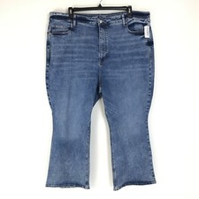 NEW Old Navy Higher High-Rise Flare Jeans Women  s Plus Size 24 Pockets Stretch