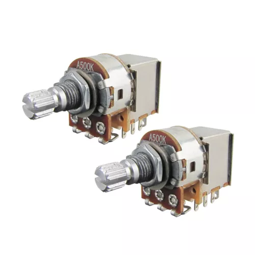 2PCS Guitar Bass A/B 250/500K Push Pull Potentiometer Pot Audio Taper Short