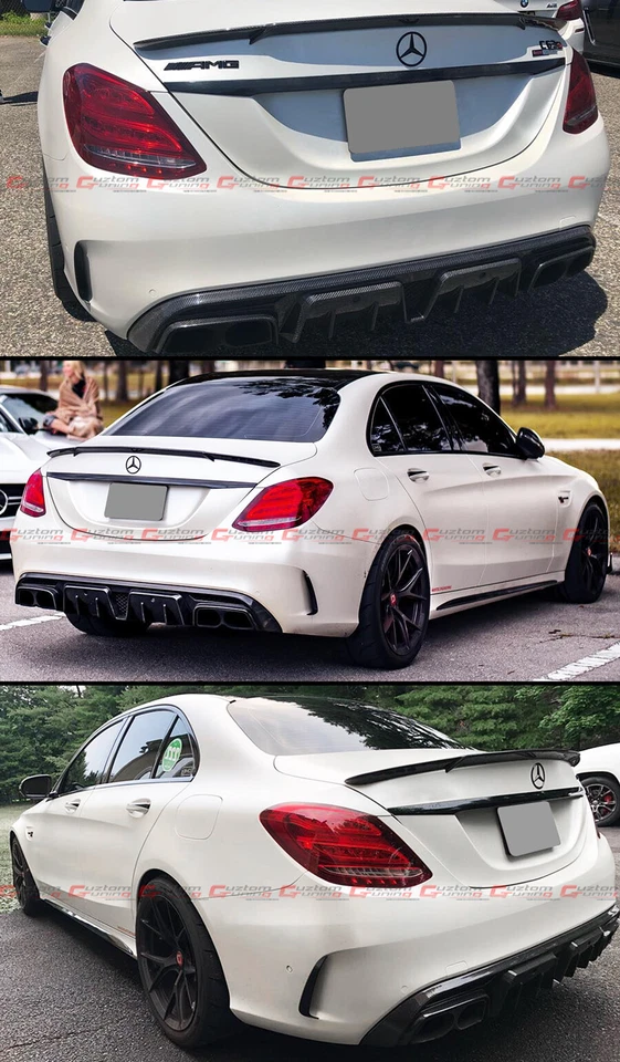 PARA MERCEDES BENZ W205 C63 AMG S ESTILO B 15-2021 ALERÓN MALETERO FIBRA CARBONO Foto 4 de 4