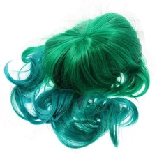 Synthetic High Temperature Fiber Long Curly Wig Hair Green 70 cm for Women