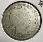 1897 Barber Quarter 25C Silver U.S. Coin