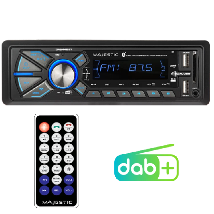 AUTORADIO 1 DIN DAB+ FM BLUETOOTH VIVA VOCE USB MP3 AUX 180W MAJESTIC DAB 442 - Immagine 2 di 4