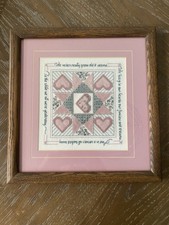 cross stitch embroidery framed art vintage