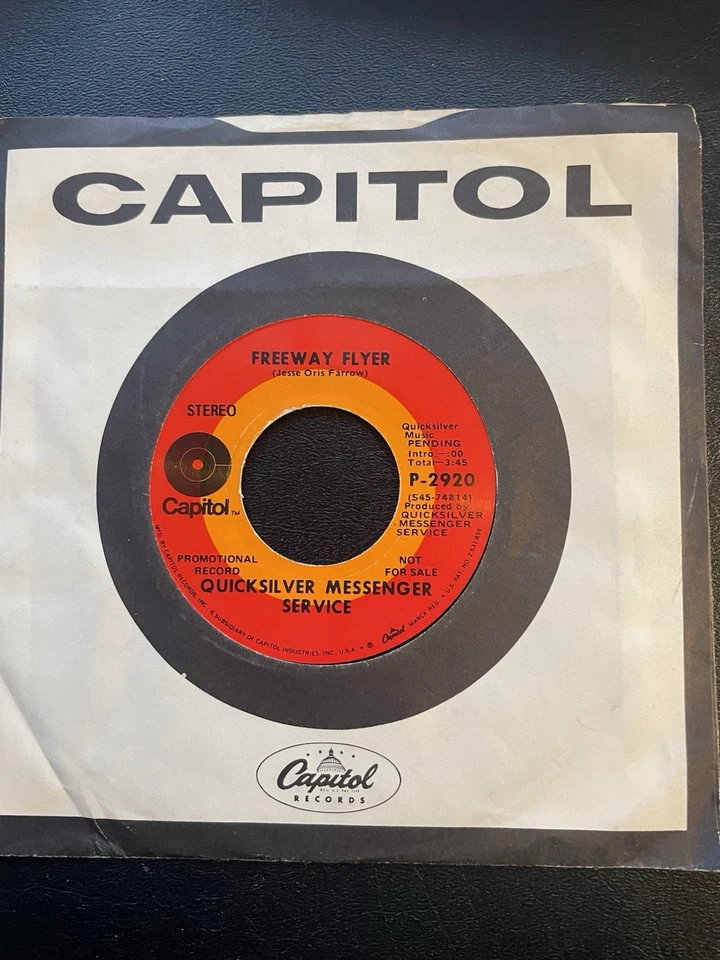 QUICKSILVER MESSENGER SERVICE FRESH AIR/ FREEWAY FLYER 45 rpm PROMO COPY EXC - Image 4 of 4