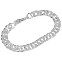 Armband 925 Sterling Silber 23Cm Doppel Panzerkette Weit Geschliffen Armkette
