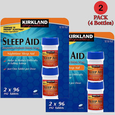 Kirkland Signature Sleep Aid Doxylamine Succinate 25 Mg 2 PC x 4 Bottles 384 Tab