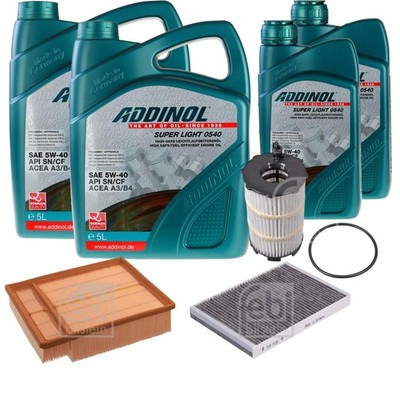 FEBI Inspektionspaket 12L ADDINOL SUPER LIGHT 0540 für Audi A4 Cabriolet 8H7