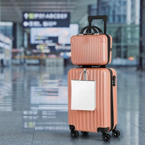 Carry On Luggage Travel Hardside Trolley Suitcase Set 20"+14" Airline Approved