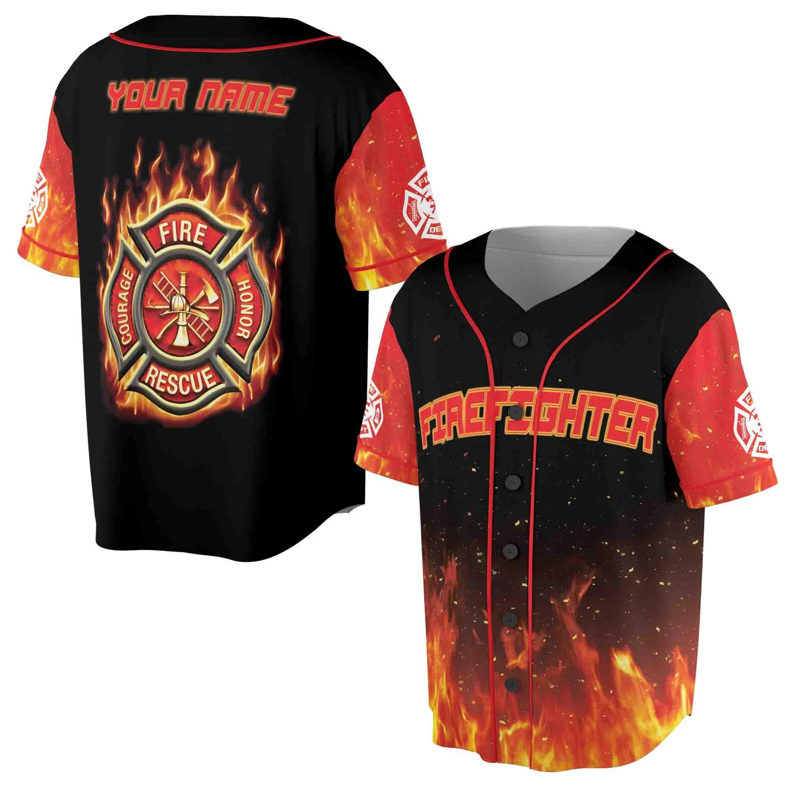 Custom Name Proud To Be A Firefighter Baseball Jersey