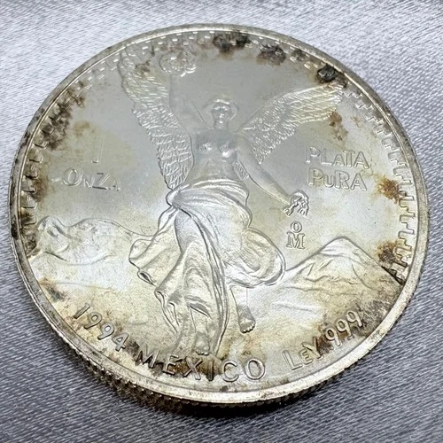1994 1 Onza Mexico Libertad Plata Pura 1 Troy Oz .999 Fine Silver Coin [W5]