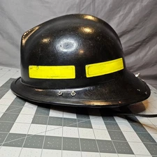 Morning Pride Lite Force V Firefighter Helmet Vintage Black Made In USA
